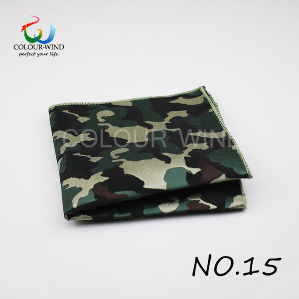 Genuine Yiyanyang Cotton Floral Pocket Square 9.05 Inch Camo Color Polyester Paisley Handkerchief Tie For Men Gift Gentle Hanky