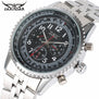 JARAGAR Date Display Mechanical Watch Men Automatic Self-wind Analog Wrist Watches Stainless Steel Band Classic Men's Clock +BOX