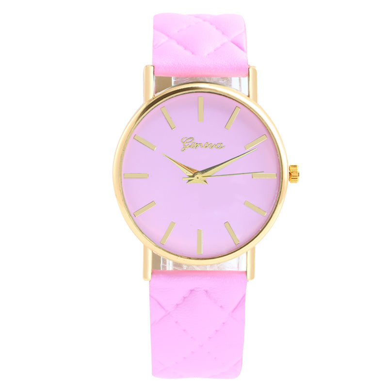 New women Checkers Faux lady dress watch women's Casual Leather quartz-watch sports wristwatch Gifts relogios feminino 7 colour