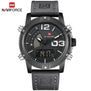 Top Luxury Brand NAVIFORCE Men Sports Watches Men's Leather Quartz Analog LED Clock Male Military Wrist watch Relogio Masculino