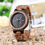 BOBO BIRD V-O26 Zebra Wood Dress Wrist Watches Men High Quality Quartz Watch Date Display with Oversea Warehouse