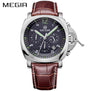 MEGIR Original Men Watch Top Brand Luxury Chronograph Military Watches Leather Quartz Wrist Watches Relogio Masculino Men 3006