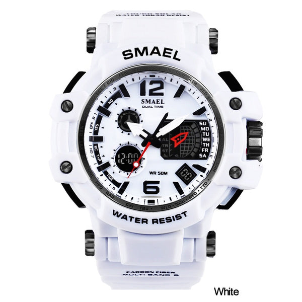 SMAEL Brand Men Quartz Digital Watch Men's Sports Watches S Shock Male Clock Relogios Masculino LED 30M Waterproof Wristwatches