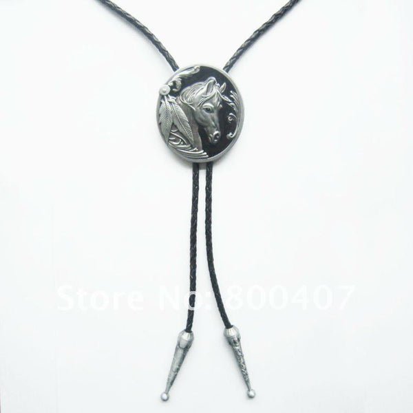 Retail Bolo Tie (Black Western Horse Head Bolo Tie) BOLOTIE-WT057BK Brand New Factory Direct Free Shipping In Stock