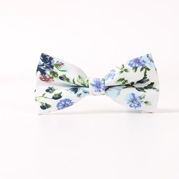 Mantieqingway Floral Printed Cotton Bowtie for Men Wedding Gentlemen Skinny Bow Tie Suits Tie Gravatas Slim Bowknot Cravats