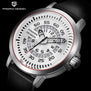 PAGANI DESIGN Mens Watches Top Luxury Waterproof Leather Quartz Watch Men Unique Design Hollow Calendar Men's Watches