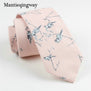 Mantieqingway 7cm Animals Birds Pattern Neck Ties For Mens Cotton Floral Necktie for Wedding Skinny Gravata Masculina Cravat