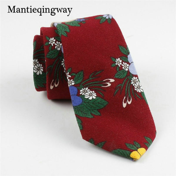 Mantieqingway 7cm Animals Birds Pattern Neck Ties For Mens Cotton Floral Necktie for Wedding Skinny Gravata Masculina Cravat