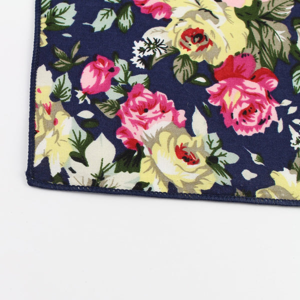 Hankerchief Scarves Vintage Cotton Hankies Men's Pocket Square Handkerchiefs Rose Flower Paisley