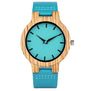 Luxury Royal Blue Wood Watch Top Women Quartz Wristwatch 100% Natural Bamboo Clock Casual Leather Creative Gifts Reloj de madera