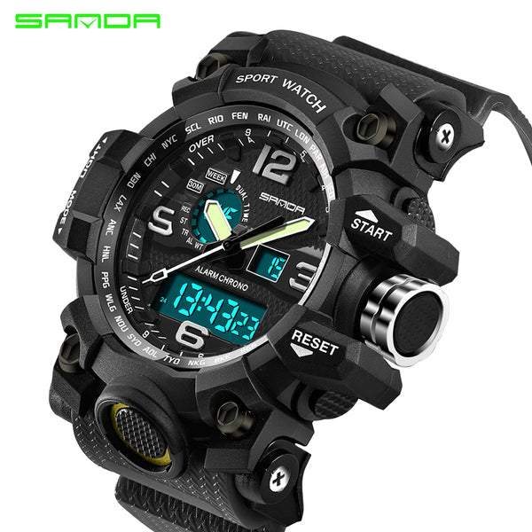 Top Luxury Brand Sanda Men Sport Watches Men's Quartz LED Analog Clock Man Military Waterproof Wrist Watch Relogio Masculino New