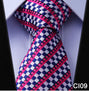 Check 3.4" 100%Silk Wedding Party Jacquard Woven Classic Men Tie Necktie CI