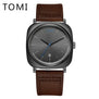 Tomi 2017 New Men Luxury Brand Rose Gold Leather Strap Watch Luxury Quartz Wristwatch Square Sport Waterproof Dress Relogio T013