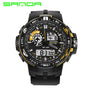 Fashion Sport Super Cool Men's Quartz Digital Watch Men Sports Watches SANDA Luxury Brand LED Military Waterproof Wristwatches