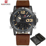 2017 NAVIFORCE Men's Fashion Sport Watches Men Quartz Analog Date Clock Man Leather Military Waterproof Watch Relogio Masculino
