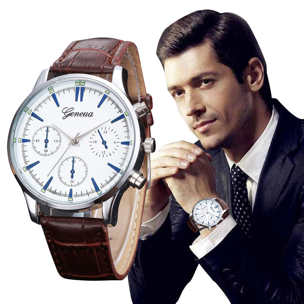 Wrist Watch Men Watches 2017 New Famous Brand Male Clock Quartz Watch Retro Design Leather Band Analog Alloy Quartz-watch Montre