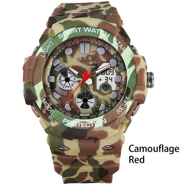 OTS New Arrival Men Sports Watches LED Digital-Watch Fashion Outdoor Waterproof Climbing Rubber Army Military Watch Reloj Hombre