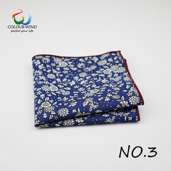 Genuine Yiyanyang Cotton Floral Pocket Square 9.05 Inch Camo Color Polyester Paisley Handkerchief Tie For Men Gift Gentle Hanky