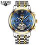 LIGE Men Watches New Top Brand Luxury Automatic Mechanical Watch Business Waterproof Sport Clock Men Watches Relogio Masculino