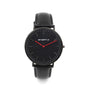 Japan Quartz Luxury Men Watches Women Thin Black Leather Stainless Steel Magnet Strap Wristwatch Red Hand Waterproof Antibrittle