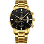 2018 NIBOSI Gold Quartz Watch Top Brand Luxury Men Watches Fashion Man Wristwatches Stainless Steel Relogio Masculino Saatler