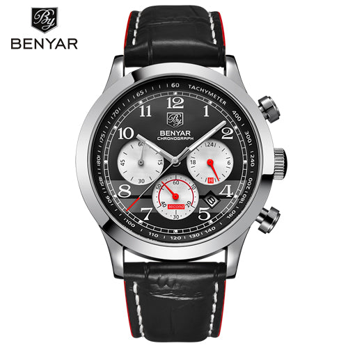BENYAR Stainless Steel Waterproof Chronograph Watches Quartz Military Men Watch Top Brand Luxury Male Sport Clock reloj hombre