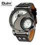 Oulm Watch Man Quartz Watches Top Brand Luxury Leather Strap Military Sport Wristwatch Male Clock relogio masculino