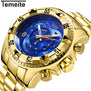 Relogio TEMEITE 2018 New Quartz Watches Mens Fashion Creative Heavy Waterproof Wristwatch Luxury Gold Blue Full Steel Masculino