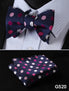 Check Polka Dot Silk Jacquard Woven Men Butterfly Self Bow Tie BowTie Pocket Square Handkerchief Hanky Suit Set G5