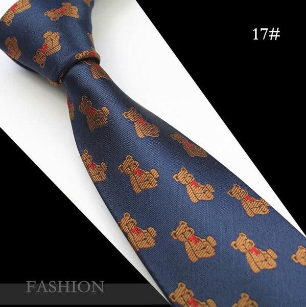 JEMYGINS Animal Mens Ties Silk Jacquard Weave Christmas Tie Slim Necktie Gravata Classic Fashion Business Wedding Tie For Men