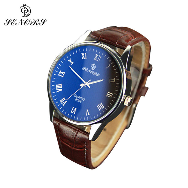 SENORS Men Watches Sports Quartz Clock Man Male Fashion Leather Watch Top Brand Luxury Wristwatch Relogio Masculino Gifts