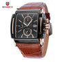 Christmas Gift BADACE Top Brand Genuine Real Leather Strap Mens Watches Casual Square Japan Movt Quartz Watch Wrist Watch 2098