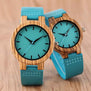 Luxury Royal Blue Wood Watch Top Women Quartz Wristwatch 100% Natural Bamboo Clock Casual Leather Creative Gifts Reloj de madera