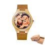 Unique Gift Personality Creative Design Customized Logo Wooden Wrist Watches Print Photo Special OEM Couple Watch For Men Women