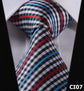 Check 3.4" 100%Silk Wedding Party Jacquard Woven Classic Men Tie Necktie CI