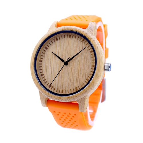 BOBO BIRD Men Design Bamboo Wood Quartz Watch Japanese Movement Inside With Soft Silicone Strap Casual Ladies watch For Gift