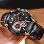 LIGE Mens Watches Top Brand Luxury Quartz Gold Watch Men Casual Leather Military Waterproof Sport Wrist Watch Relogio Masculino