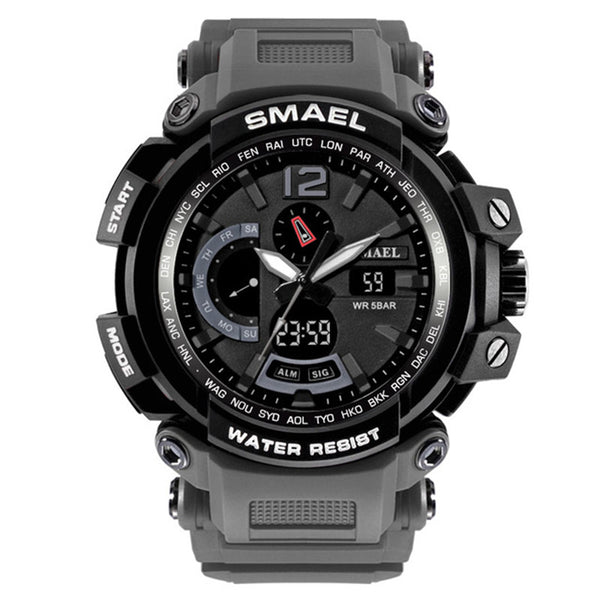 SMAEL Brand Fashion LED Watch 50M Waterproof Analog Quartz Dual Display Watch Military Sports Men's Watches Relogio Masculino