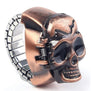 Fashion Unisex Retro Vintage Finger Skull Ring Watch Clamshell Watch wholesale Free shipping