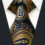 U10 Paisley Gold Blue Navy Mens Neckties Extra Long Size Matching Hanky100% Silk Casual Dress Men Ties Designers Fashion 63"