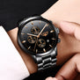 LIGE Watches Men Luxury Brand Chronograph Men Sports black Watches Waterproof Full Steel Quartz Wristwatches Relogio Masculino