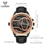 2017 New Luxury Brand CADISEN Men Watch Quartz Watches Big Design Dual time zone Casual Military Waterproof Wristwatch