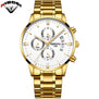 2018 NIBOSI Gold Quartz Watch Top Brand Luxury Men Watches Fashion Man Wristwatches Stainless Steel Relogio Masculino Saatler