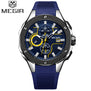 Megir New Fashion Big Dial Chronograph Watch Men Luxury Top Brand Quartz Military Student Sport Watch Silicone Men's Wristwatch
