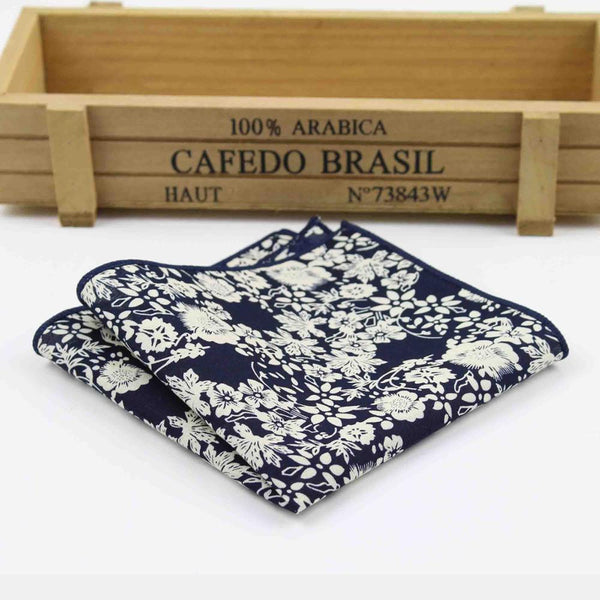 Hankerchief Scarves Vintage Cotton Hankies Men's Pocket Square Handkerchiefs Rose Flower Paisley