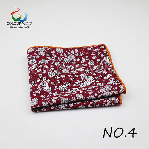 Genuine Yiyanyang Cotton Floral Pocket Square 9.05 Inch Camo Color Polyester Paisley Handkerchief Tie For Men Gift Gentle Hanky
