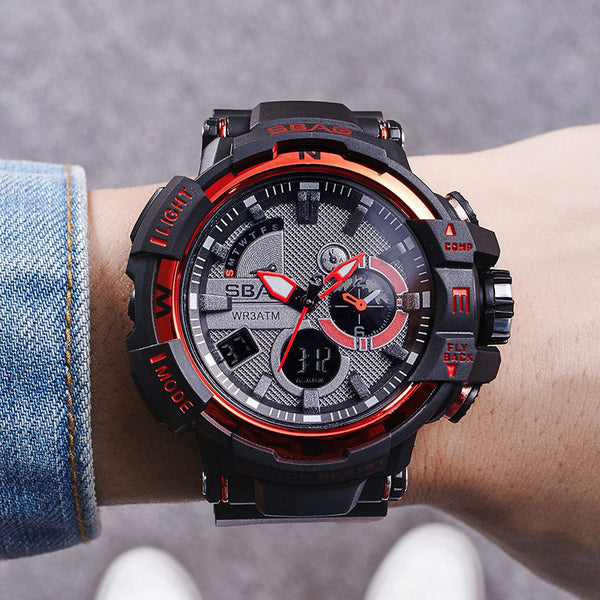 SBAO New Electronic Men Watches Student Sport WristWatches Clock Waterproof Multicolor Water Resistant Function Alarm Auto Date