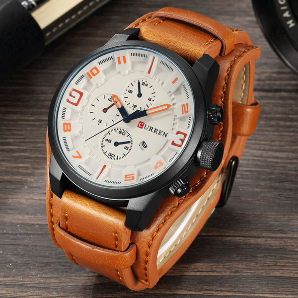 Relogio Masculino Curren Steampunk Sports Men Watch Top Brand Luxury Army Military Uhr Quartz Men Wrist Watch Reloj Hombre 8225